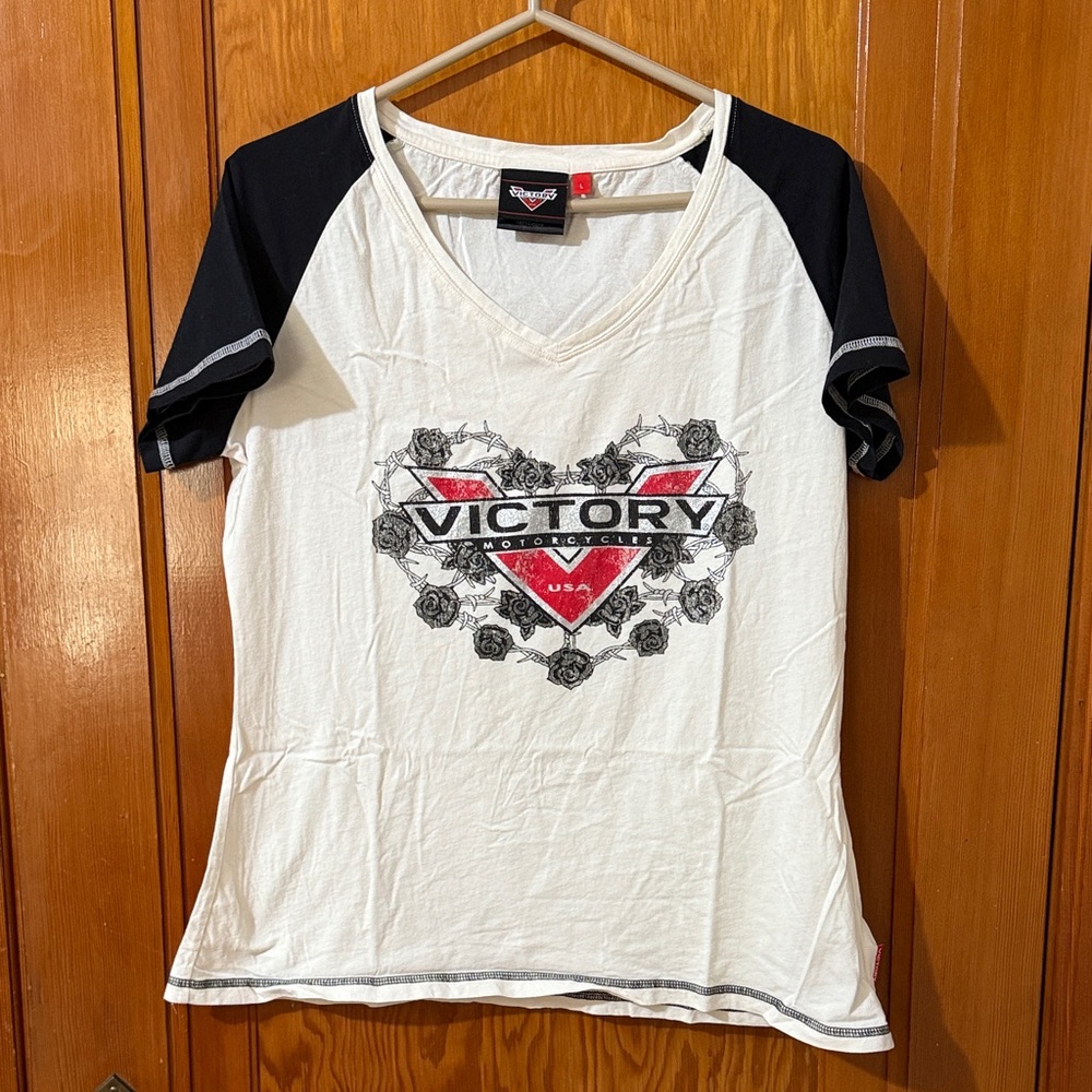 Victory  Motorcycle Black and White Graphic Tee